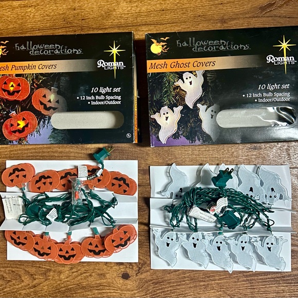 Roman Inc. • Halloween Light Set • Pumpkin • Ghost • 2 Boxes (20 Lights) • New - Picture 1 of 16